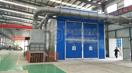 發(fā)往南非全自動機(jī)械輸送回收式噴砂房/噴丸房發(fā)貨裝車現(xiàn)場