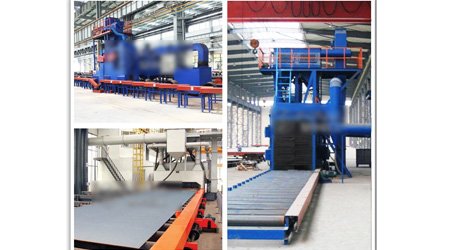 鋼管拋丸機(jī)用于鋼管外壁除銹除氧化皮增加表面粗糙度提高油漆附著力