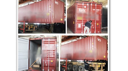 發(fā)往新加坡鋼板通過式型鋼_鋼板預(yù)處理線第四車裝車發(fā)貨現(xiàn)場