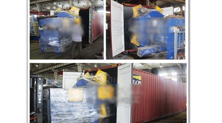 發(fā)往科威特Q698鋼板型材通過式型鋼拋丸清理機發(fā)貨現(xiàn)場