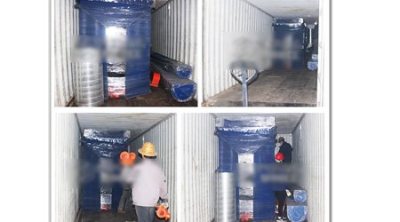 發(fā)往印度Q6912型大型輥道通過式拋丸清理機(jī)第二車發(fā)貨現(xiàn)場(chǎng)